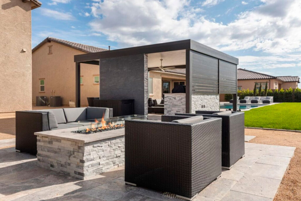 Pergola Installation in Arizona, work done by Diamond Stone & Synthetic Grass.